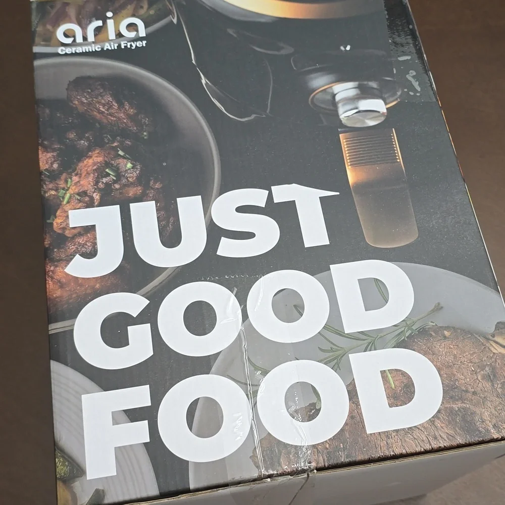 ARIA AIRFRYER Black and Gold Ceramic Air Fryer 2‎ Quart Unopened NEW in BOX